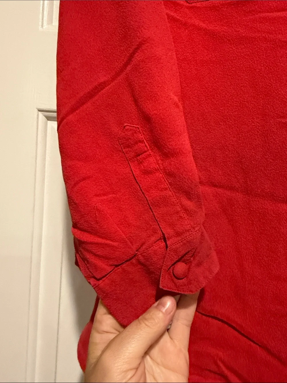 Carole Little Red Button-Front Blouse
